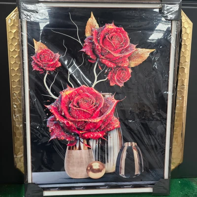 Eternal Bloom: Luxurious 3D Rose Wall Art